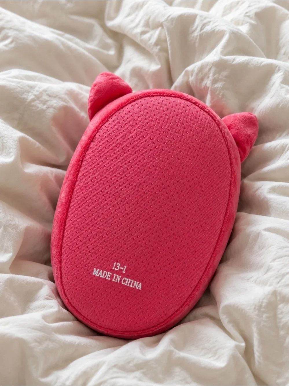 Squishmallows Kids Fox Slippers in Bright Pink and White Sz 6/7
